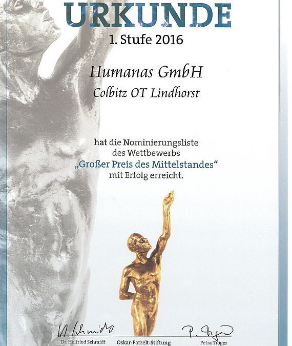 22 Jahre „Großer Preis des Mittelstandes“ – Wir wurden nominiert!