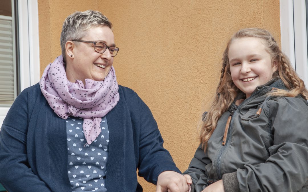 Danny Zander und ihre Tochter Julien im Wohnpark Osterwieck