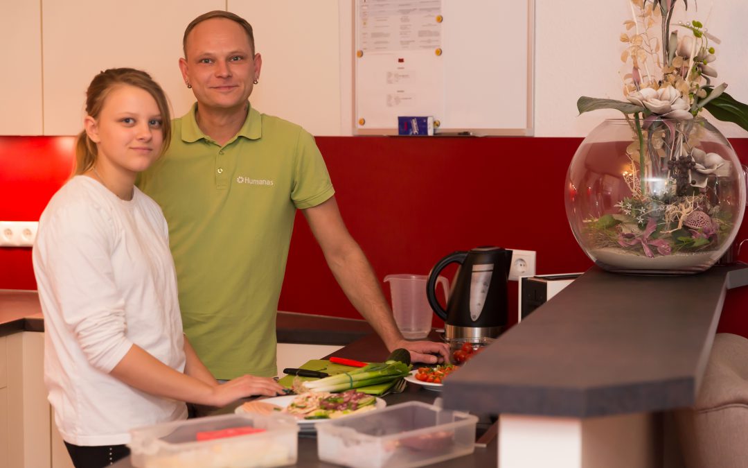 Marcel Klie und seine Tochter Vanessa im Wohnpark Tangermünde