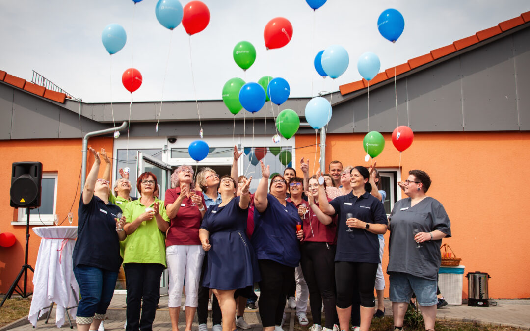 Luftballons zum Fünfjährigen in Osterwieck. Foto: Humanas