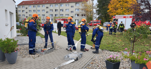 Feuerwehrübung im Wohnpark Zielitz