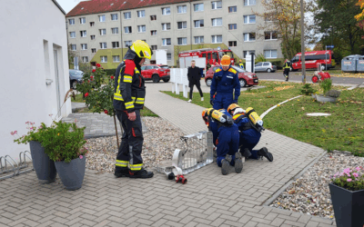 Feuerwehrübung im Wohnpark Zielitz