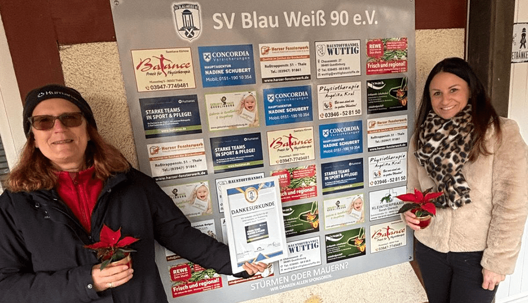 Harzer Wohnparks unterstützen SV Blau Weiß 90 Bad Suderode e.V.