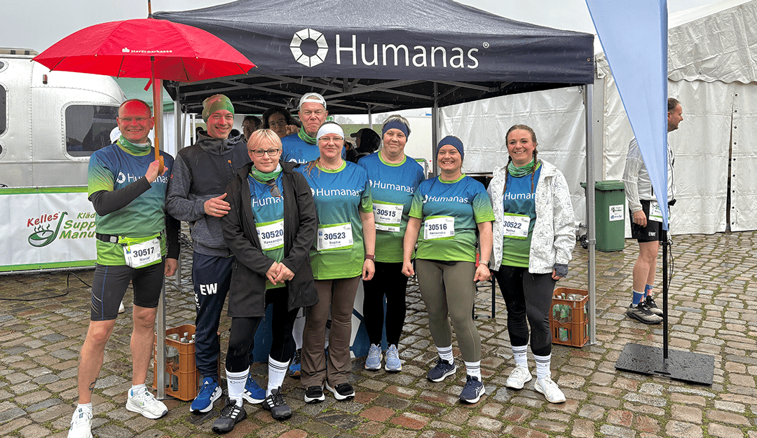 Humanas-Teams trotzen Regen beim Elbdeichmarathon