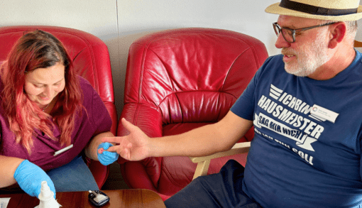 Ein kurzer Gesundheits-Check sorgte für einen Überblick über wichtige persönliche Werte. Foto: Humanas