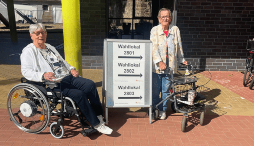Im Magdeburger Wohnpark Diesdorf wurden Bewohnerinnen auf dem Weg zur Landtagswahl begleitet. Foto: Humanas